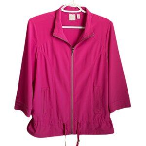 Rafaella Sport Fuchsia Pink Windbreaker Jacket size Large